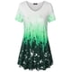 thumbnail image 3 of Camiseta de mujer Blusa informal con estampado degradado Vestido suelto con cuello en V, Verde, 5XL Jumpingount AP001902-16, 3 of 4