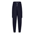 thumbnail image 2 of Autumn And Winter Mens Solid Color Work Pants Drawstring Leg Mouth Sticky Tape Pocket Casual Pants, 2 of 5
