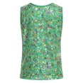 thumbnail image 4 of Haitryli Girls Kids Sleeveless Metallic Leopard Tank Tops Athletic Training Sports Vest Hip Hop Dance Outfits Green 130-140, 4 of 7
