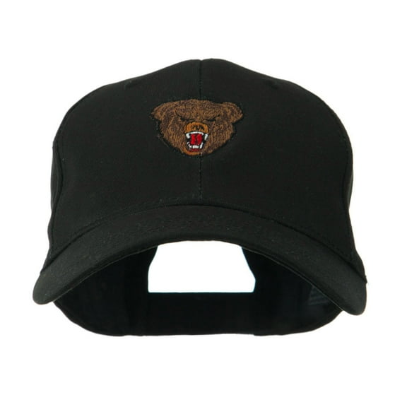 Bear Head Mascot Embroidered Cap - Black OSFM