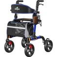 thumbnail image 1 of Rollator Walker Aojin con capacidad para 350 libras, 8 ruedas, color azul, 1 of 7