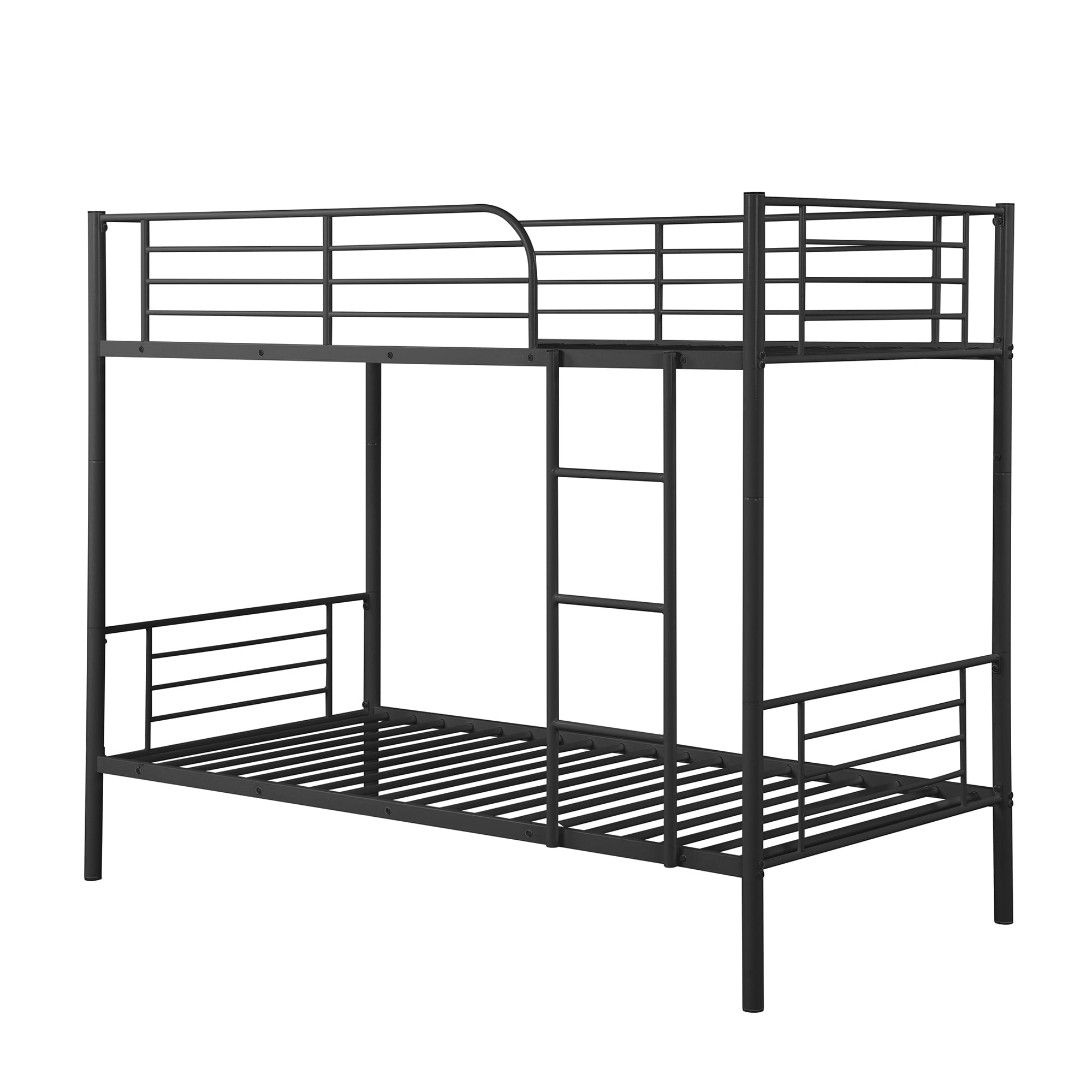 Kepooman Twin Over Twin Metal Bunk Bed with Ladder for Bedroom Dorm, 78"L x 39.5"W x 65.2"H, Black Kepooman Twin Over Twin Metal Bunk Bed with Ladder for Bedroom Dorm, 78"L x 39.5"W x 65.2"H, Black