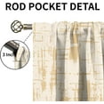 thumbnail image 3 of Gold and Beige Kids Window Curtains & Drapes, Abstract Mosaic Graffiti Rod Pocket Blackout Curtains for Bedroom, Fast Drying Machine Washable Curtains for Living Room Bedroom Kitchen-W52xL84in, 3 of 6