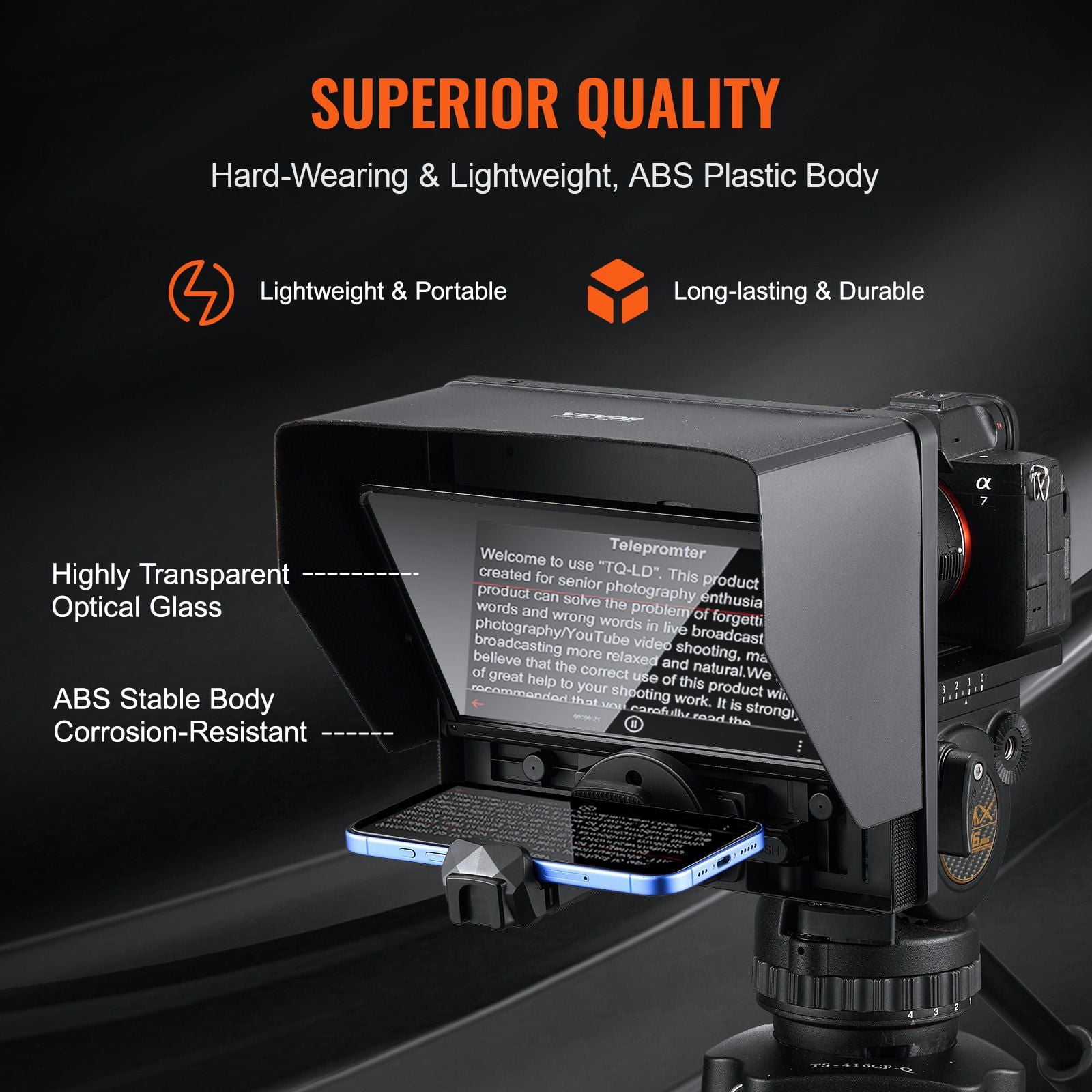 10" Wireless Teleprompter Remote for Phone & Webcam Live Video Recording