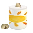 thumbnail image 1 of Grunge Piggy Bank, Sun Illustration Watercolor Brush Painting Style Playroom Picture, Ceramic Coin Bank Money Box for Cash Saving, 3.6" X 3.2", Yellow, by Ambesonne, 1 of 4