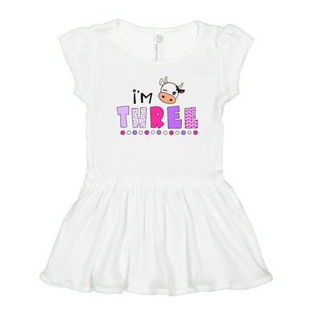 

Inktastic I m 3 Cute Cow and Polka Dots Gift Toddler Girl Dress
