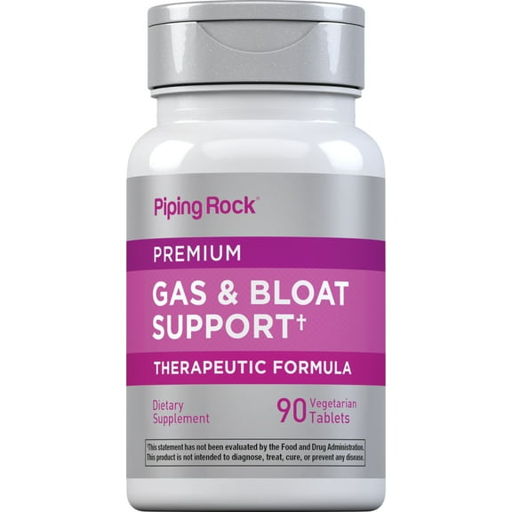 Bloat & Gas Support for Men & Women | 90 Tablets | Extra Strength | by Piping Rock