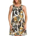 thumbnail image 1 of Lukts Robe Sans Manches Mignonne pour Femmes, Robe d'Été à Col Rond avec Poches, Adaptée à la Vie Quotidienne, Plage, Fête, 1 of 7
