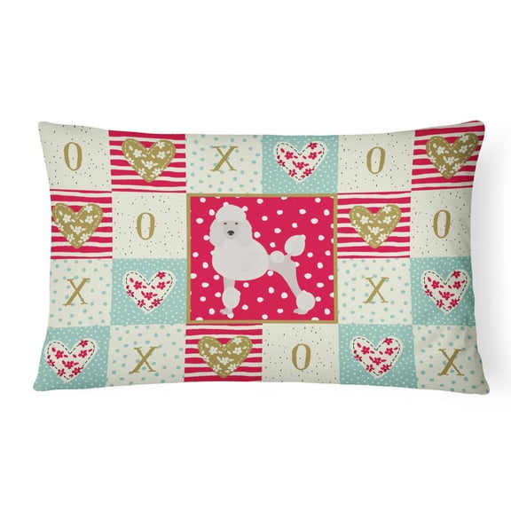 Poodle Love Canvas Fabric Decorative Pillow