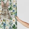 thumbnail image 3 of QZHH  Easter Shower Curtain Set with Bunnies and Flowers, Happy Easter Bathroom Decor Set, Cute Bunny and Blue White Floral Green Eucalyptus Waterproof Bathroom Decor Set with Hooks, 3 of 5