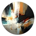 thumbnail image 2 of Designart "Dynamic Fusion of Orange and Blue (I) IX" Minimalism Metal Round Art Print, 2 of 5