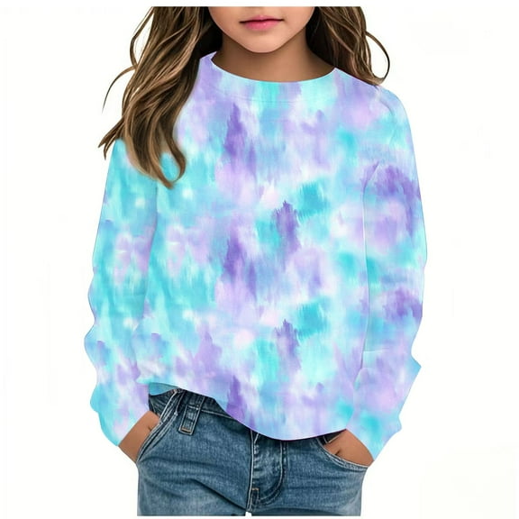 Riecok Boys Graphic Hoodie Sweatshirt Long Sleeve Crewneck Casual Pullover Spring Soft All-match Lightfleece Lined Tops Trendy Clothes Hoodie Sweatshirt Older Children Pullover Purple 130