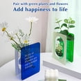 thumbnail image 3 of Btomtd Clear Book Shaped Vase for Flower Display, Clear Flower Arrangement Vases as Decorative Piece, Novelty Flower Pot for Shelf and Table, Green, 3 of 8