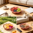 thumbnail image 3 of Flower Shaped Plastic Serving Bowl, Multi Use Fruit Candy Snack Tray, Cute Dessert Display for Home Office Coffee Table, Party Serving Platter​, Pink, 3 of 6