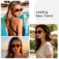 thumbnail image 2 of Trendy Oval Cat Eye Sunglasses for Women Men Retro 90s Narrow Frame Sun Glasses UV400 Protection Shades(Black/Gray), 2 of 6