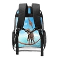 thumbnail image 2 of Susaid Elephant Giraffe Print Clear Backpack See Through Transparent Plastic Clear Bookbags for School, College, Stadium,Work, 2 of 7