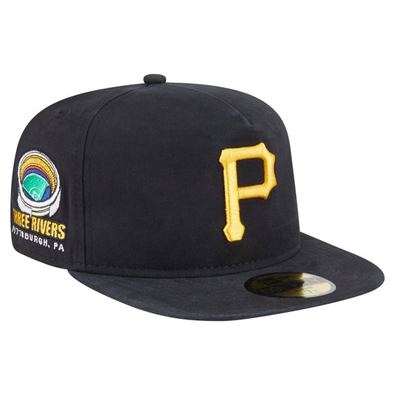 Men's-New Era Black Pittsburgh Pirates Championship Side Flag A-Frame 59FIFTY Fitted Hat