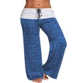 thumbnail image 2 of Yuarrent Pantalones holgados de Yoga de estilo informal para mujer de otoño, senderismo, correr, trotar, Fitness, pantalones de pierna ancha Uniforme atlético Azul L, 2 of 6
