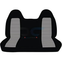 Fits 1999-2004 Ford F-150 Velour Seat Covers Front Bench with Molded Headrests:Black Silver