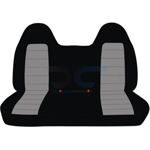 Fits 1999-2004 Ford F-150 Velour Seat Covers Front Bench with Molded Headrests:Black Silver