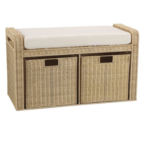 Household Essentials Natural Rattan Storage Seat - Walmart.com