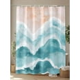 thumbnail image 4 of Ocean Wave Shower Curtain, Teal Gradient Beach Boho Waterproof Shower Curtain Set with 12 Hooks Lightweight Washable Fabric Shower Curtains for Bathroom 72x72 Inches, 4 of 6