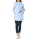 thumbnail image 2 of Abrigo largo elegante de invierno para mujer con cuello de solapa en azul claro, talla L, 2 of 7