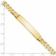 thumbnail image 3 of 10K Yellow Gold Flat Curb Link Id Bracelet (8 X 7.5) Made In United States 10lid64-8, 3 of 5