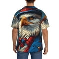 thumbnail image 7 of Goofa Surreal Bald Eagle Gentleman Printed Men's Casual Short-sleeved Shirt,Lightweight Breathable Button-down,Summer Casual men's top,Versatile Fashion shirt-3X-Large, 7 of 7