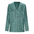 thumbnail image 2 of Besolor Sequin Button down Shirt for Women Long Sleeve Glitter Sparkly Tops Party Night out Ladies Blouse, 2 of 4