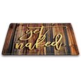 thumbnail image 1 of Get Naked Bath Mat Get Named Rustic Farmhouse Brown Barn Wood Bath Rug Funny Bathroom Mat Home Decoration,Soft Memory Foam Non-Slip Absorbent 16x24 Inch, 1 of 4