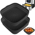 thumbnail image 1 of MesaSe 2 Pcs Pot en Silicone pour Friteuse à Air Chaud Doublure de Friteuse à Air Réutilisable Panier de Friteuse à Air Rectangulaire Poêle de Friteuse à Air Antiadhésive Plateau de Cuisson en Silicone pour Friteuse à Air Résistant à la Chaleur Accessoires pour Friteuse à Air pour 8 Qt A, 1 of 11