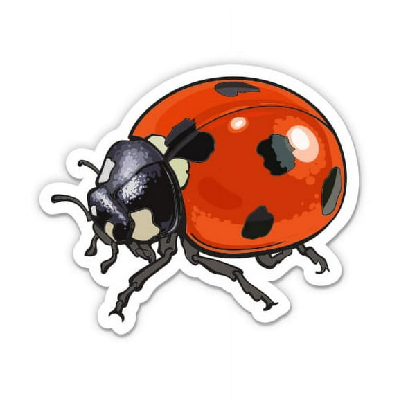 Ladybug Realistic - 3" Vinyl Sticker - For Car Laptop I-Pad Phone Helmet Hard Hat - Waterproof Decal