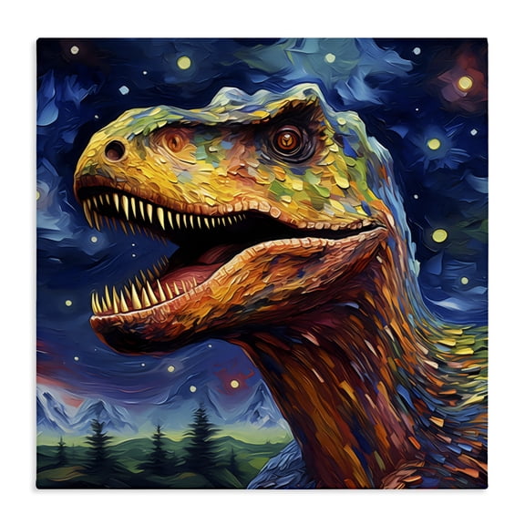 Stupell Industries Bohemian Starry Sky Dinosaur Canvas Art, 17 x 17, by Creative Studio