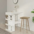thumbnail image 1 of vidaXL Bar Table with Storage Rack White 100x50x101.5 cm Engineered Wood, 1 of 4