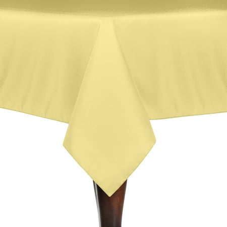 

Ultimate Textile (10 Pack) 60 x 84-Inch Rectangle Tablecloth - for Wedding Restaurant or Banquet use Cornsilk Light Yellow