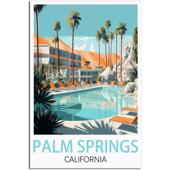 PPHAOSHO Palm Springs California Travel s Poster frameless Painting Canvas Wall Posters Art Picture Print Modern Home Decor 24x36inch