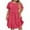 Hot Pink., variant on Akafmk Summer Dresses for Women Casual Dresses,Solid Color Round Neck Short Dress Short Sleeve Mini Dresses Ruffled Hem A Line Beach Sundress