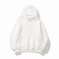thumbnail image 1 of Sudadera con capucha holgada de manga larga con bolsillo tipo canguro y hombros caídos para mujer, 1 of 2
