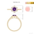 thumbnail image 5 of ANGARA Natural Round Amethyst Cocktail Ring with Floral Diamond Halo in 14K Yellow Gold for Women (Size-5mm) | February Birthstone, Anniversary, Jewelry Gift for Women | Natural Amethyst Ring, 5 of 10