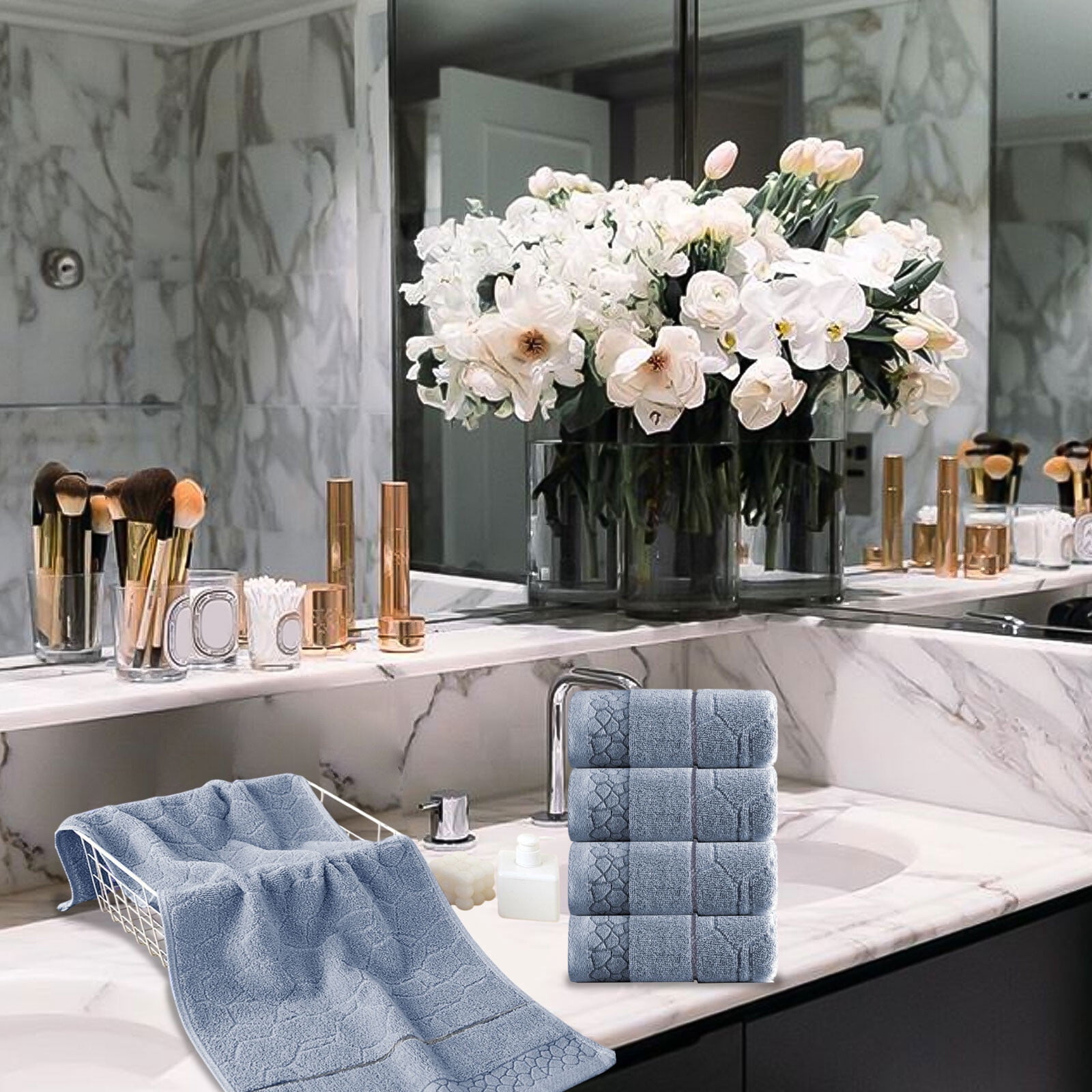 Under $5 Clearance! Bath Towel, InsCrazy 100% Cotton Towel, Thick and Soft, Quick Dry, Highly Absorbent Household Towel for Bathroom, Sport, Wash Face, Large Gift Hand Towel