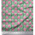 thumbnail image 1 of Soimoi Polyester Crepe Fabric Stripe & Rose Floral Printed Fabric 1 Yard 52 Inch Wide, 1 of 3