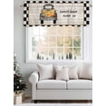 thumbnail image 3 of Sweet Farm Valances for Windows Thanksgiving Pumpkin Truck Black Plaid Wood Grain Kitchen Valance Curtain Rod Pocket Small Curtains for Cafe Bathroom Laundry Basement 42" x 12", 3 of 8