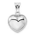 thumbnail image 3 of Sterling Silver Rhodium-plated Polished Bell inside Puffed Heart Pendant QC9455, 3 of 5