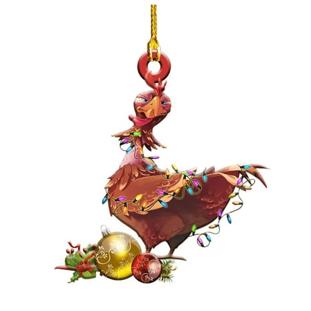 

Creative Home Decoration Amazing Christmas Chicken Acrylic Flat Pendant Christmas Day Decoration Pendant Christmas Home Car Backpack Pendant Pendant Gift