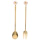 thumbnail image 1 of 2 tenedores y cucharas de postre de acero inoxidable, minicucharas de café, tenedores de repostería, cucharas de té para postres, aperitivos, ensaladas y frutas., 1 of 7