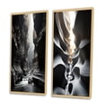 thumbnail image 3 of Designart "Black White Canyon Walls In II" Canyon Framed Wall Art Set Of 2 - Grey Landscapes Frame Gallery Set For Office Decor, 3 of 7