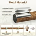 thumbnail image 2 of NewBuros Adjustable Wood Curtain Rod, 32 to 86 Inch, 1" Diameter Heavy-Duty Indoor Curtain Rod, Sturdy Rust-Proof with Wood Grain Leaf Pattern, Coffee Brown, 2 of 8