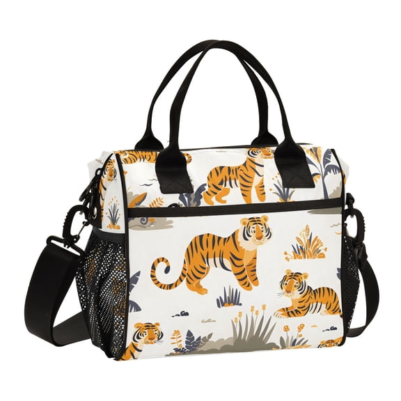 Ckdifva Cute Tigers Cooler Bag Cooler Cooling Tote Lunch Bag Lunch Box Front Pocket with Shoulder Strap