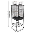 thumbnail image 2 of Black Iron 46*46*125cm Metal Birdcage Wheeled Storage Pet Cage Household Open Birdhouse, 2 of 10